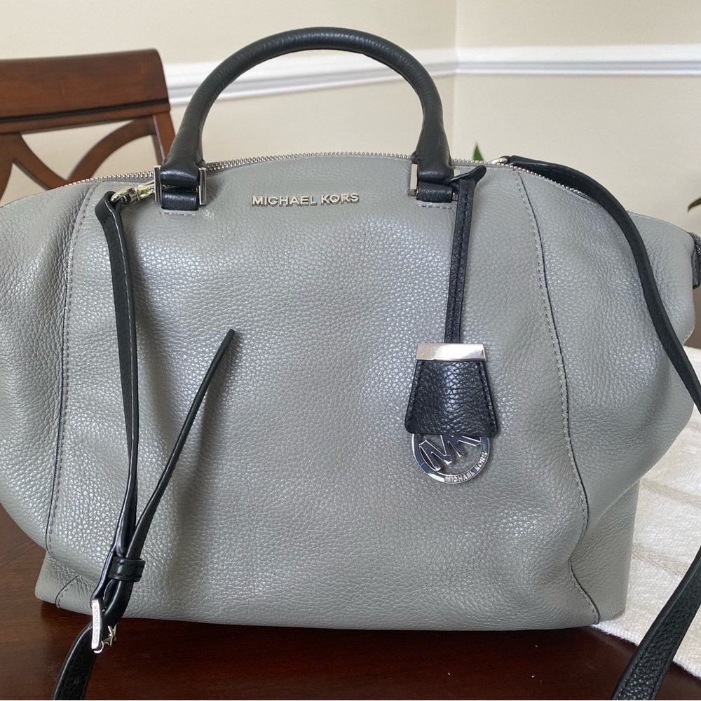 Michael Kors Gray and Black Satchel Bag